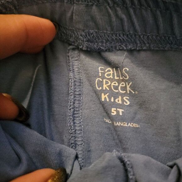 Falls Creek Unisex Kids Blue Slash PocketsāElastic Waist Drawstring Pull On Shor - Picture 2 of 6